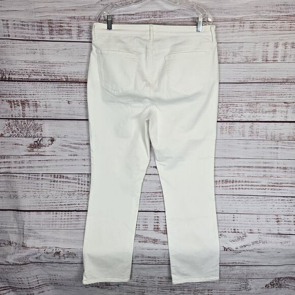 NYDJ Sheri Slim Jeans Womens 14 White Stretch Lift Tuck Mid Rise Straight Pants - Picture 2 of 11